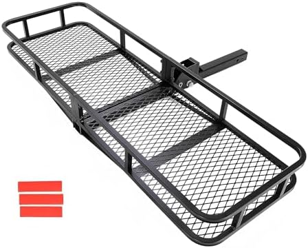 KUAFU 60"x19.5"x5.5" Folding Hitch Mount Cargo Carrier Rear Luggage Basket - Image 2