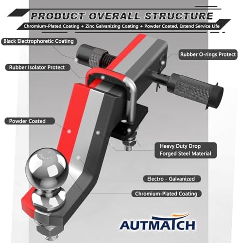 AUTMATCH Trailer Hitch Ball Mount - Image 5