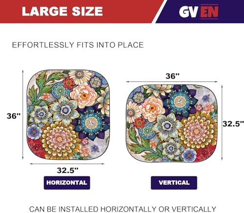 Gven Windshield Sun Shade for Car 2-Piece Foldable Sunshade for Front Windows - Image 2