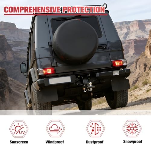 Car Spare Tire Cover, 14 Inch Leather Waterproof Dust-Proof Vehicle Spare Wheel - Image 4