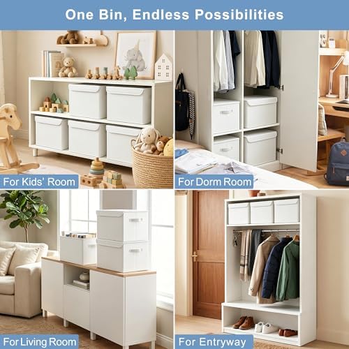 Bagnizer Large 22 Quart Linen Fabric Foldable Storage Bin Cube Organizer Basket - Image 4