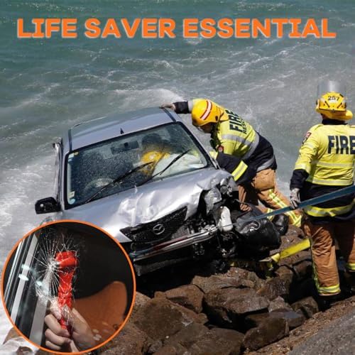 SINSEN Car Safety Hammer, Window Glass Hammer Breaker and Seatbelt Cutter - Image 5