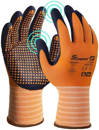 Schwer 240 Pairs Safety Work Gloves, MicroDot Abrasion & Grip by SCHWER