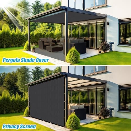 Amagenix 90% Pergola Shade Cover 15'X 21' Dark Gray Sun Shade Cloth - Image 4