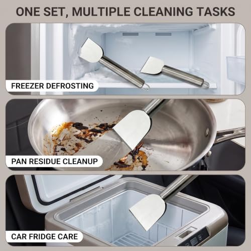 Stainless Steel Kitchen Ice Scraper, 2 Pack Multipurpose Freezer Defrosting - Image 6