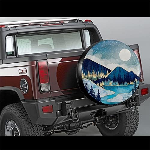 Blue Gold Spare Tire Cover Mountain Tree Star Wheel Cover 16 Inch - Image 2
