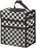 Corduroy Car Trash Can with Lid and Mesh Pockets by Unknown