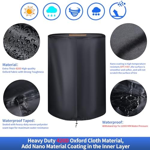 420D Tire Cover for Storage, Holds 4 Tires 33in, for RV Camper Trailer - Image 4