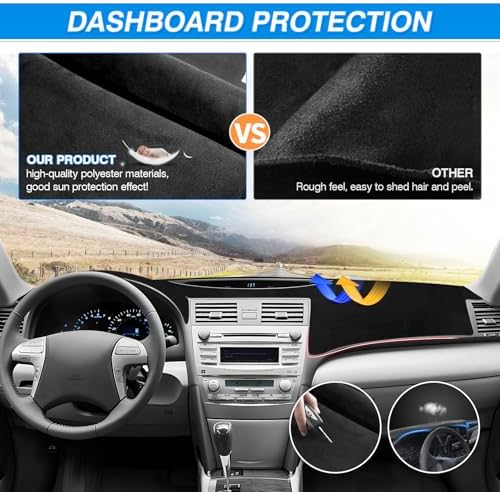 Cartist Black Dash Cover for Toyota Camry 2007-2011 Dashboard Cover Mat - Image 5