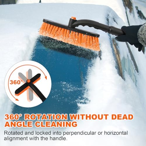 34" Extendable Ice Scrapers for Car Windshield 2-in-1 Snow Brush for Car Snow - Image 4