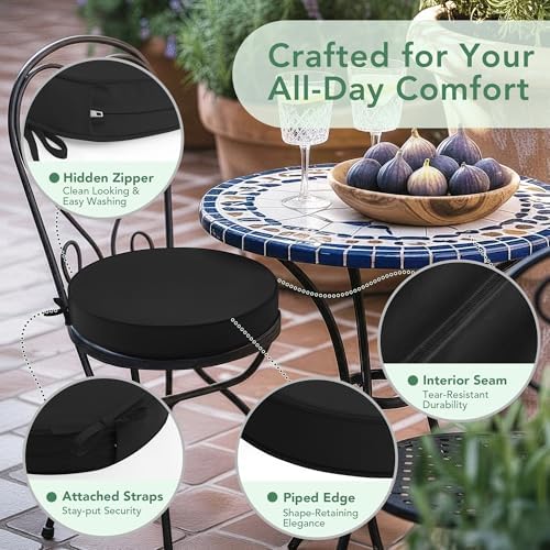 Summsun Outdoor Bistro Chair Cushions Set of 4 - Image 4