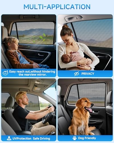 Car Window Shades for Honda-CRV, 4 Pack Car Window Cover for Baby Sun Shade - Image 6