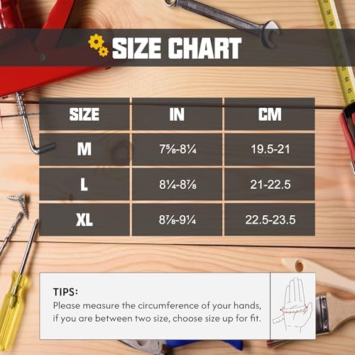 HANDLANDY Work Gloves for Men & Women, Utility Mechanic Working Gloves Touch - Image 7