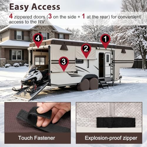 41-45ft 5th Wheel RV Cover, 9-Layer Waterproof Camper Cover - Image 4