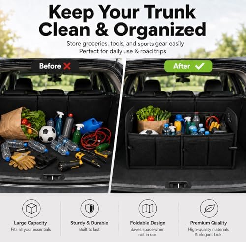 PAT SAM'S Car Trunk Organizer for SUV, Collapsible Storage Box - Image 4