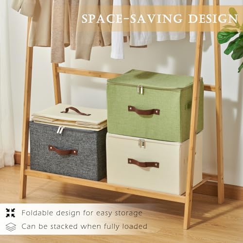 Storage Bins with Zipper Lids Decorative Lidded Baskets Boxes - Image 4