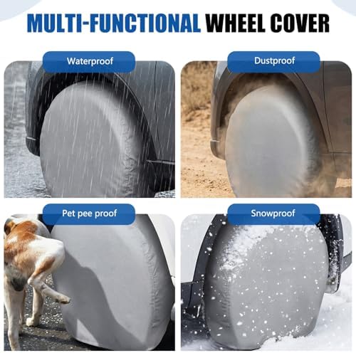 4 Pack Tire Covers, Waterproof Anti-UV Tough Wheel Covers Protector - Image 6