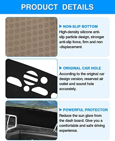 CARTIST Dashboard Cover Mat for 2011-2019 2020 2021 Jeep Grand Cherokee - Image 6