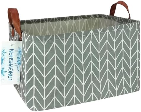 Rectangular Collapsible Grey Point Storage Basket Nursery Organizer by LANGYASHAN