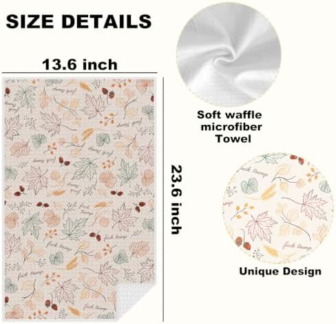 Fall Maple Leaf Trump Kitchen Towels Funny Gifts - Image 2