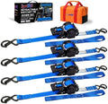 Retractable Ratchet Straps 1" x 13 Ft, 800 Lbs, 4 Pack by LYNXHOLD