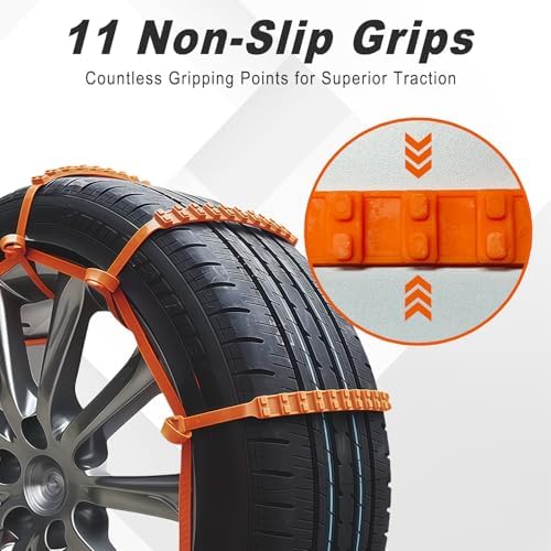 10PCS Anti-Slip Snow Tire Chains, Reusable Zip Tie Snow Chains - Image 3