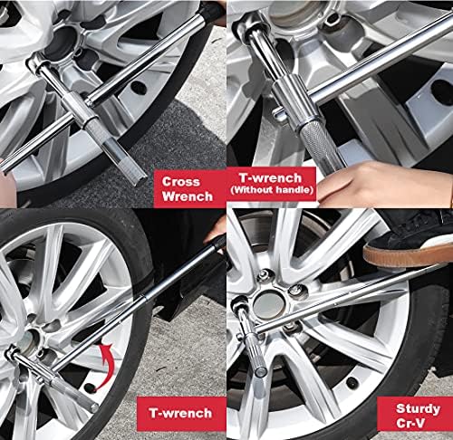23" Universal Extended Lug Wrench, 4 Way Tire Iron Nut Wrench Set - Image 4