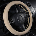 CAR PASS Car Steering Wheel Cover, 14.5-15 Inch Beige Faux Suede Universal by CARPASS