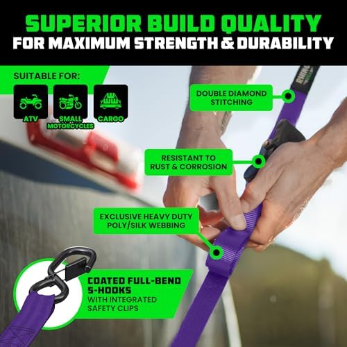 Rhino USA Retractable Ratchet Straps - 1in x 10ft - Image 3