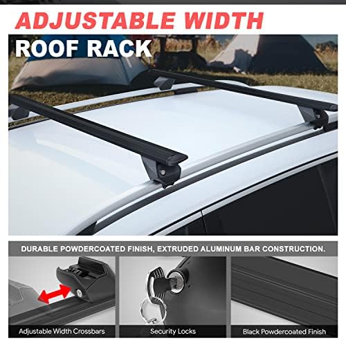 J2 Engineering J2-RR-120-BK Pair of 49" Aluminum Roof Rack Cross Bars Cargo - Image 3