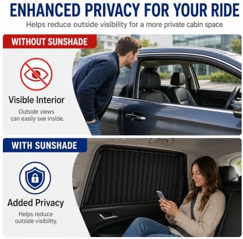 Car Side Window Sun Shade, Retractable Privacy Curtain - Image 6