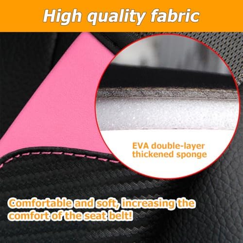 Osilly 2PCS Carbon Fiber Leather Seat Belt Shoulder Pads - Image 3