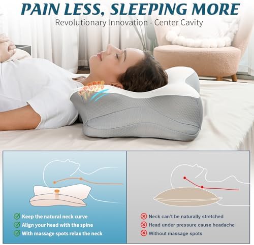 Cervical Neck Pillow for Pain Relief, Ergonomic Side Sleeper Pillow for Sleeping - Image 6