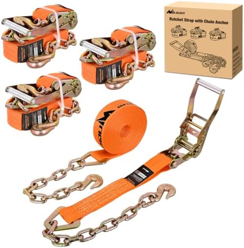 Nilight Chain Ratchet Straps 2" x 30' 10, 000 LBS Break Strength by Nilight