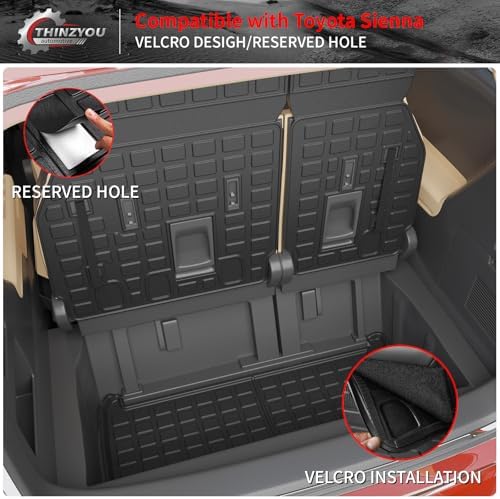 Cargo Mat & Backrest Mats for 2021-2026 Toyota Sienna 7&8 Seats - Image 3