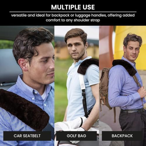 Andalus Genuine Sheepskin Car Seat Belt Cover Pad – Soft Fuzzy, Comfy Fluffy - Image 4