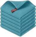 Kitinjoy 100% Cotton Waffle 6-Pack Kitchen Towels, Lake Blue by Kitinjoy