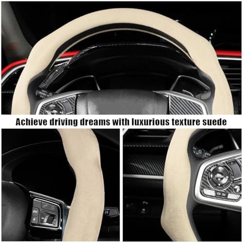 Mandark 15 Inch Car Steering Wheel Cover, Light Yellow - Image 3