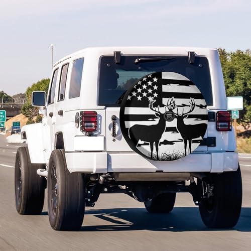 Black and White Deer Silhouettes Spare Tire Cover - Image 2