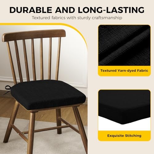 downluxe Indoor Chair Cushions for Dining Chairs, Soft and Comfortable Textured - Image 6