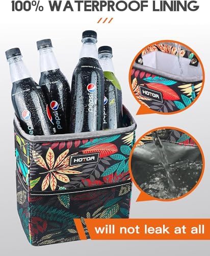 HOTOR Car Trash Can, Leakproof Car Organizer, Autumn Leaves - Image 5