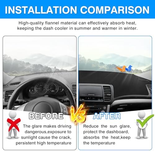 Autorder Dashboard Cover Mat for Subaru Legacy/Outback 2005-2009 Accessories - Image 3