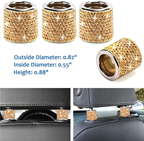 ToBeQueen 15 Pack Champagne Gold Bling Car Accessories Set - Image 3