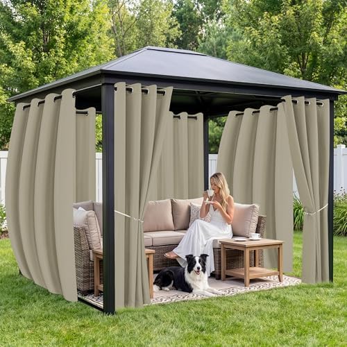 Outdoor Curtains for Patio Waterproof 6 Panels, Porch Sun Shade - Image 4