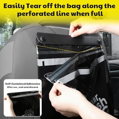 50 Bags Hanging Car Trash Bags Disposable, 2 Gallon Car Garbage Bags. Black - Image 4