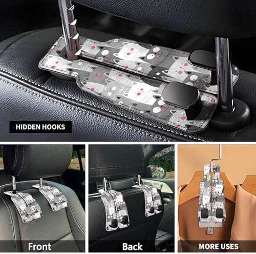 Car Seat Headrest Hook, Universal Leather Cute Hanger Holder Hook, Storage - Image 3