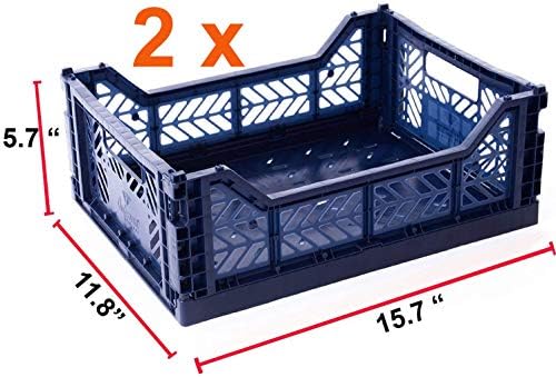 2 x AY-KASA - Midi-BOX Collapsible Storage Bin Container Basket Tote, Folding - Image 2