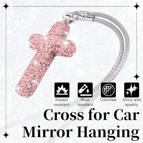 BFXM 2PCS Cross for Car Mirror Hanging - Image 5