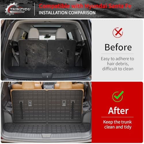 Trunk Mat with Backrest Mat for 2024 2025 2026 Hyundai Santa Fe - Image 2