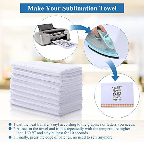 Breling Sublimation Kitchen Towel Blanks 16 x 24Inch, Microfiber Waffle Weave - Image 2